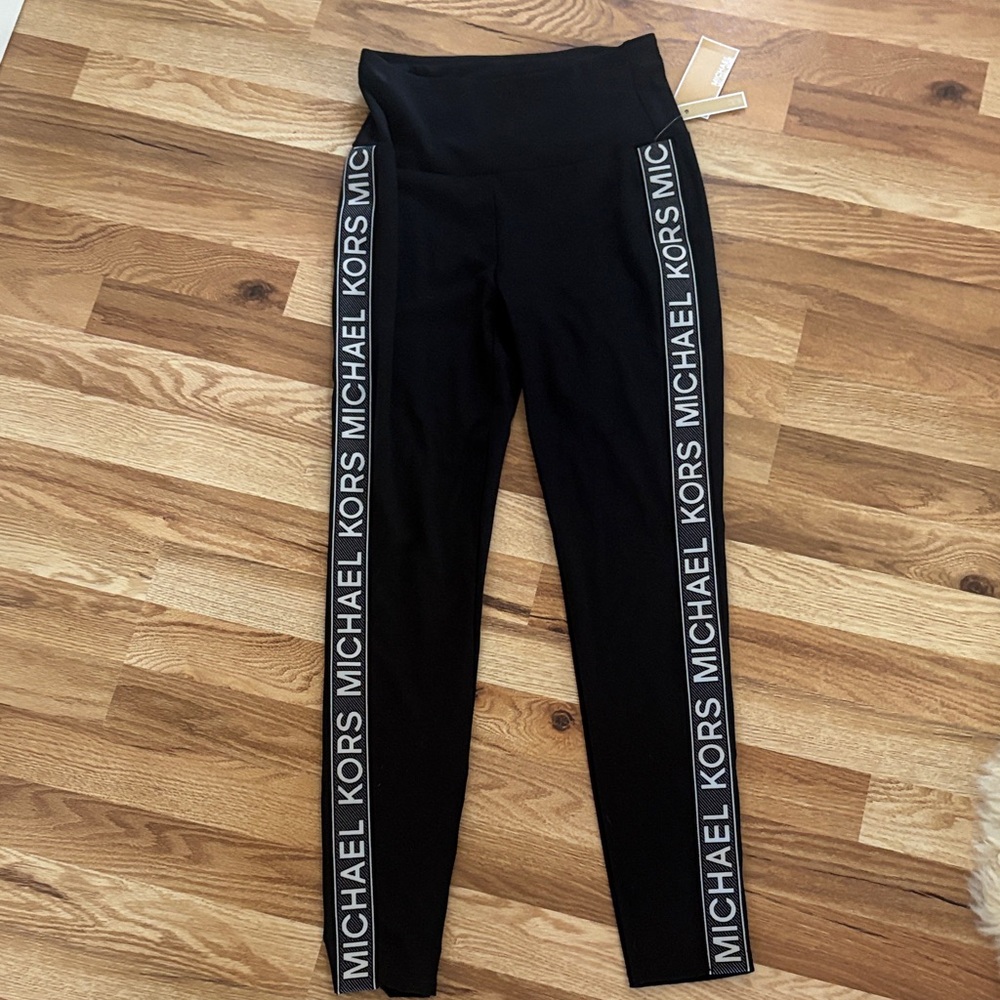 Michael Kors Black Leggings with Side Logo